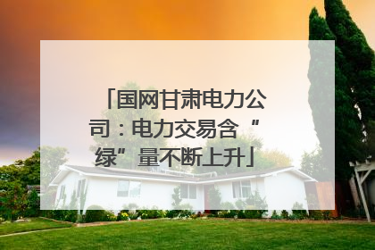 国网甘肃电力公司：电力交易含“绿”量不断上升
